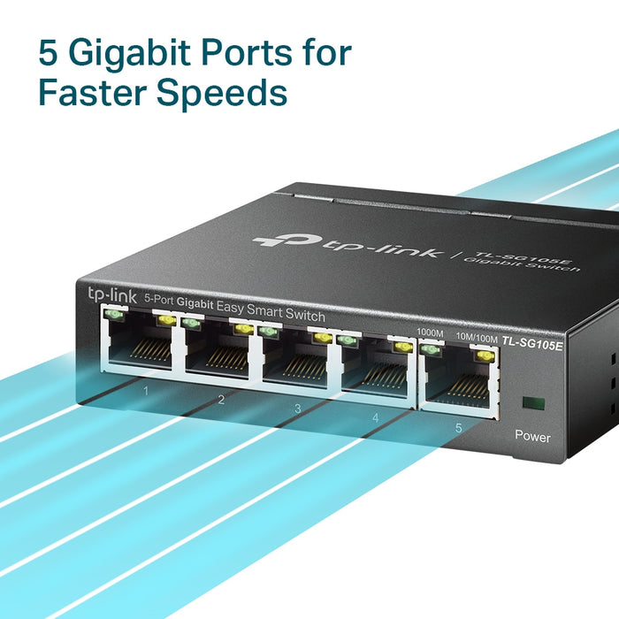 TP-Link TL-SG105E, Managed, L2, Gigabit Ethernet (10/100/1000)