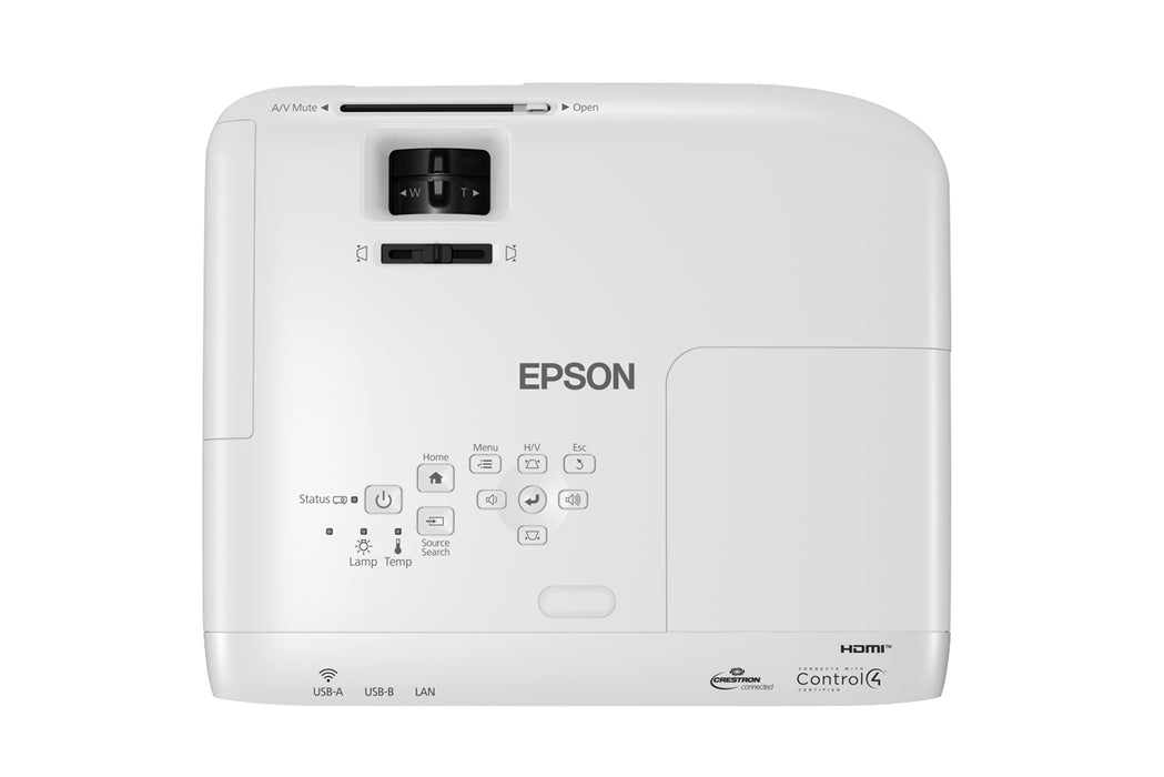 Epson EB-W49, 3800 ANSI lumens, 3LCD, WXGA (1280x800), 16000:1, 16:10, 838.2 - 8128 mm (33 - 320")