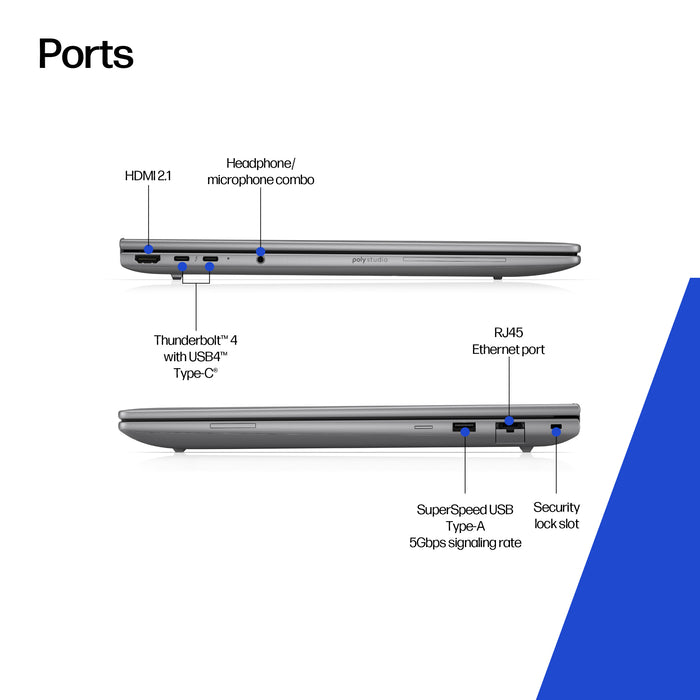 HP ZBook 8 G1i Data Science, Intel Core Ultra 9, 35.6 cm (14"), 1920 x 1200 pixels, 64 GB, 1 TB, Windows 11 Pro