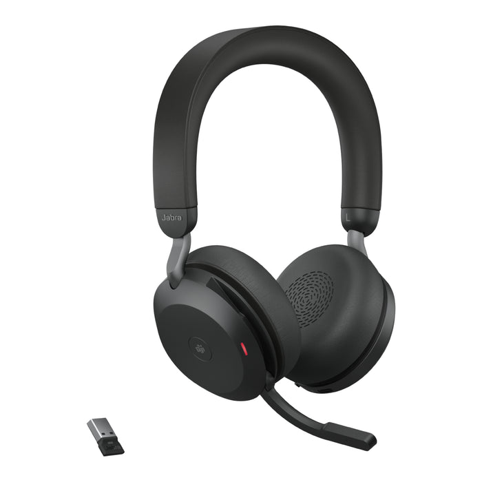 Jabra Evolve2 75 - USB-A MS Teams with Desk Stand - Black, Wireless, Office/Call center, 20 - 20000 Hz, 197 g, Headset, Black