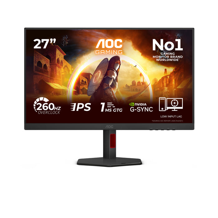 AOC G4 27G4ZR, 68.6 cm (27"), 1920 x 1080 pixels, Full HD, LED, 1 ms, Black, Red