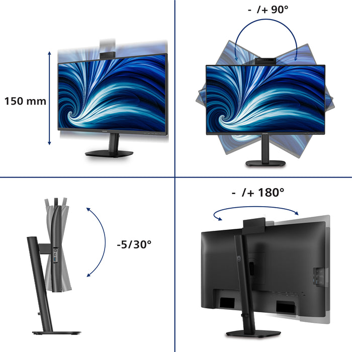 Philips 27B2N3500JH, 68.6 cm (27"), 2560 x 1440 pixels, Quad HD, LCD, 4 ms, Black