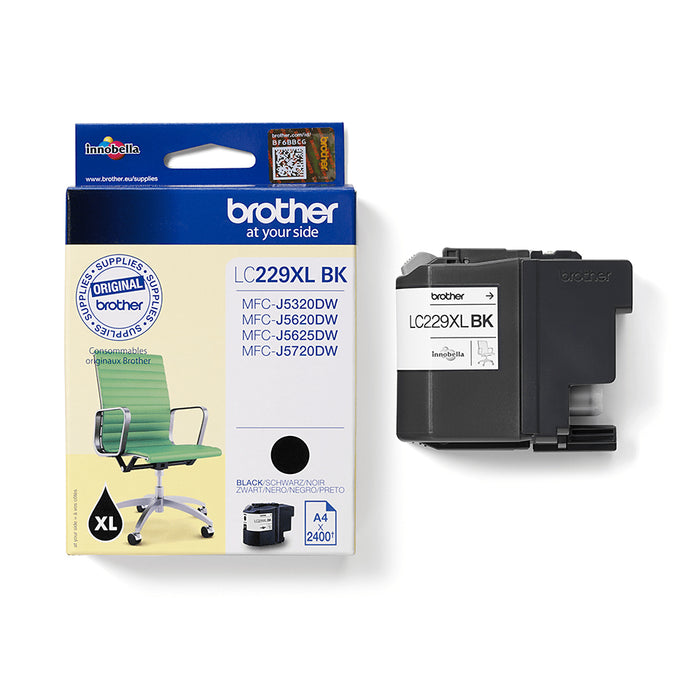 Brother LC229XLBK, Black, Pigment-based ink, 1 pc(s), 2400 pages, Single pack