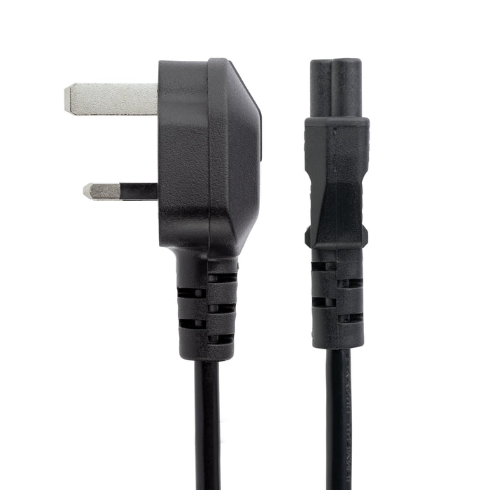 StarTech.com 3ft (1m) UK Laptop Power Cable, BS 1363 to C5 (Clover Leaf), 2.5A 250V, 18AWG, UK Laptop Replacement Cord, Printer Power Cable, Laptop Charger Cord, Laptop Power Brick Cord, 1 m, BS 1363, C5 coupler, 250 V, 2.5 A