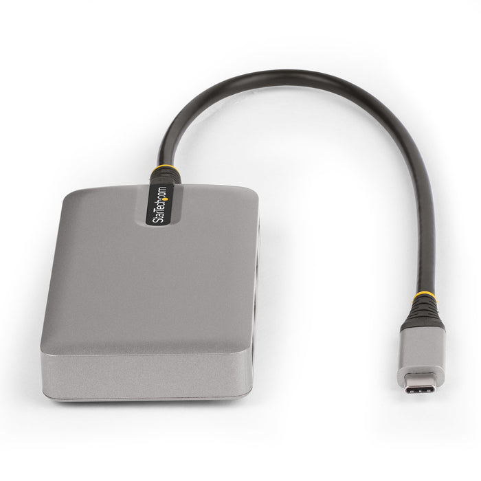 StarTech 4-Port USB-C Hub with USB-C DP Alt Mode Video Output 4K 60Hz - 3x USB-A, 1x USB Type-C, 100W Power Delivery Pass-Through, USB 3.2 10Gbps, 1ft/30cm Cable, Portable USB Hub (HB31C3A1CDPPD3)