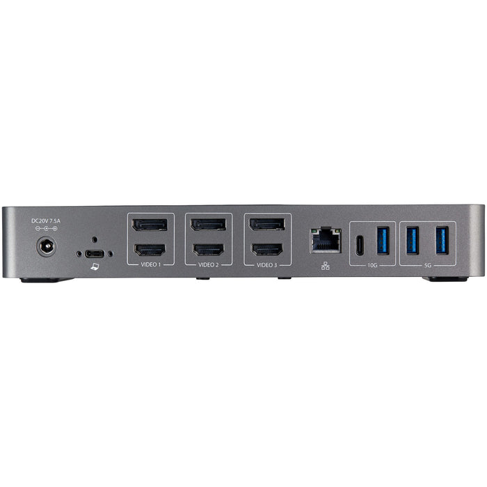 StarTech.com USB-C & USB-A Dock - Hybrid Universal Triple Monitor Laptop Docking Station DisplayPort & HDMI 4K 60Hz - 85W Power Delivery, 6x USB Hub, GbE, Audio - USB 3.1 Gen 2 10Gbps , TAA (DK31C3HDPDUE)