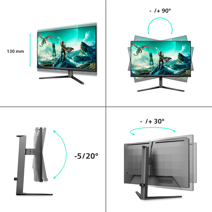 Philips Evnia 3000 27M2N3800A/00, 68.6 cm (27"), 3840 x 2160 pixels, 4K Ultra HD, LCD, 1 ms, Black