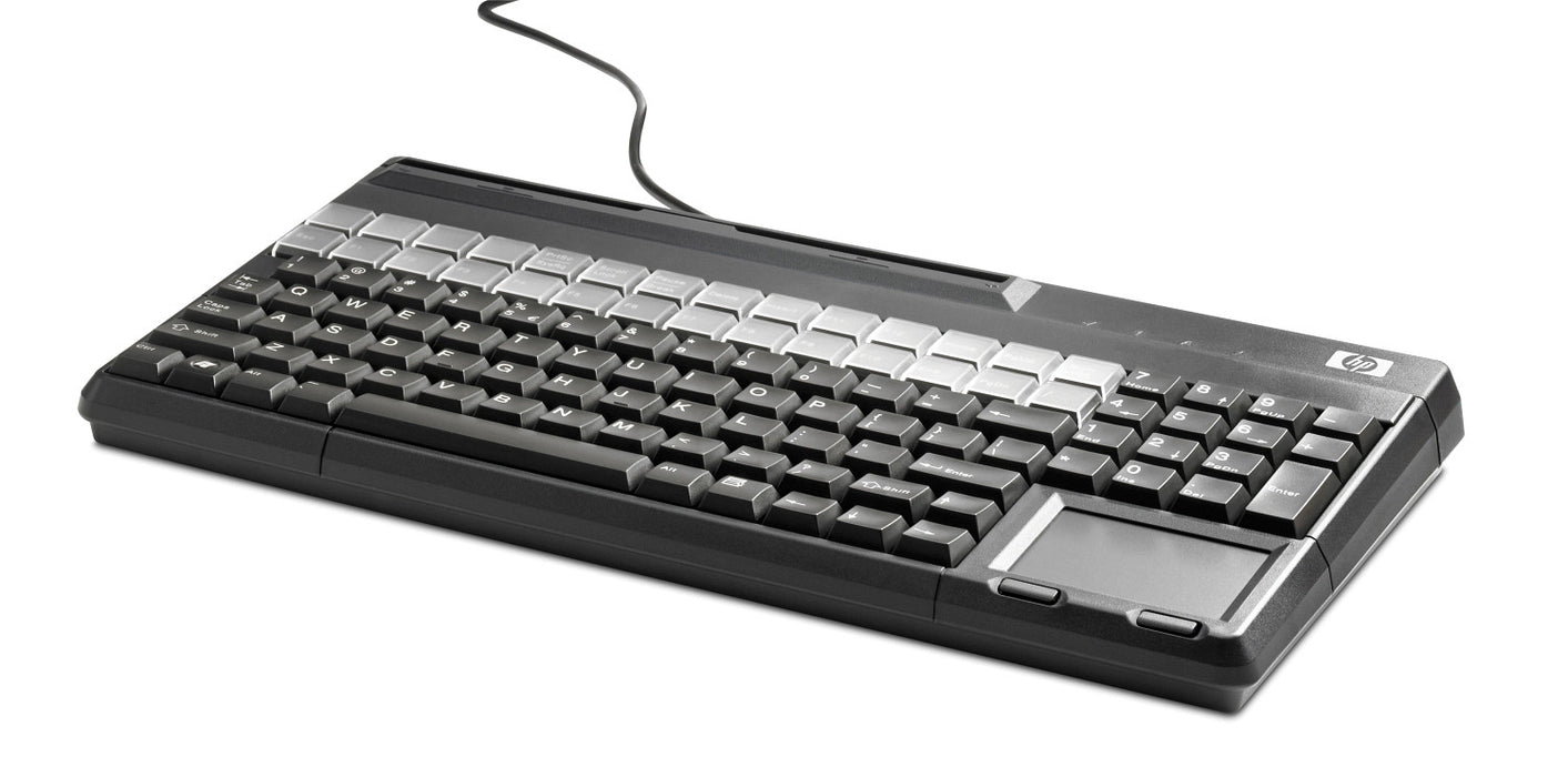 HP POS USB Keyboard with Magnetic Stripe Reader, Full-size