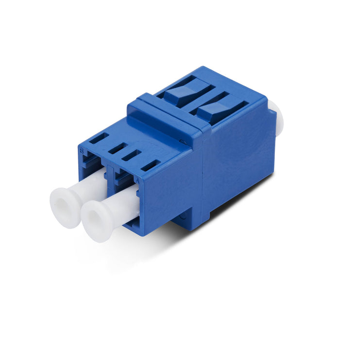 StarTech.com LC to LC Coupler, Single Mode LC Fiber Coupler, LC/UPC Duplex Adapter, Fiber Optic LC Coupler for Patch Panel, LC/UPC, Blue, White, Single-mode, Trade Agreements Act (TAA), CE, 12.9 mm, 25.7 mm
