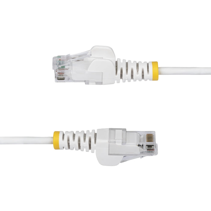 StarTech.com 1.5m White Slim CAT6 Ethernet Cable, Snagless, 100W PoE, UTP, LSZH, 28AWG Pure Bare Copper Wire, Slim RJ45 Network Patch Cord w/Strain Reliefs, Individually Tested, 1.5 m, Cat6, U/UTP (UTP), RJ-45, RJ-45, White