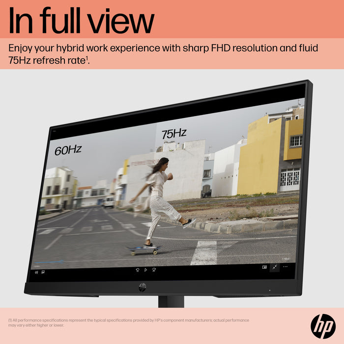 HP P24 G5 FHD Monitor, 60.5 cm (23.8"), 1920 x 1080 pixels, Full HD, LCD, 5 ms, Black