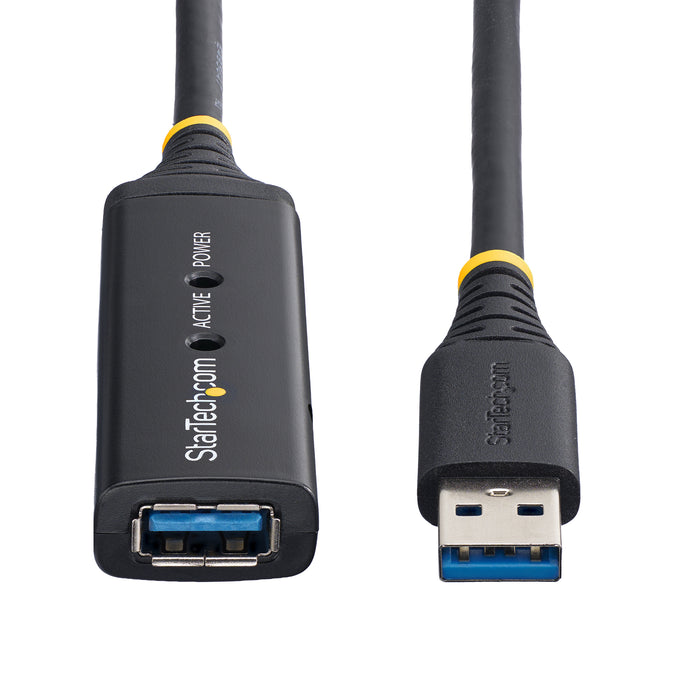 StarTech.com 10m (33ft) USB 3.0 (5Gbps) Active Extension Cable - M/F, 10 m, USB A, USB A, USB 3.2 Gen 1 (3.1 Gen 1), 5 Gbit/s, Black