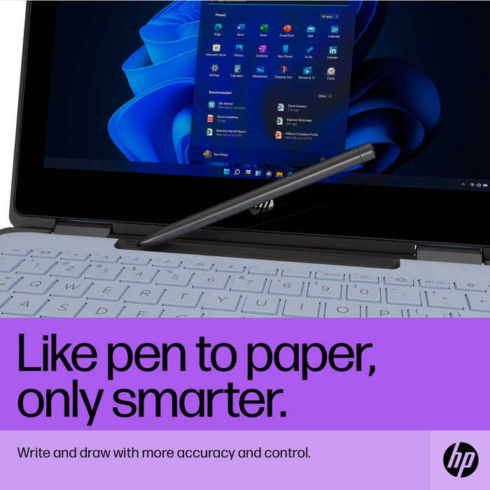 HP Slim Rechargeable Pen, HP, Grey, Compatible only with HP Pro x360 Fortis 11 inch G9 Notebook PC, HP Pro x360 Fortis 11 inch G10..., Gray, China, Business