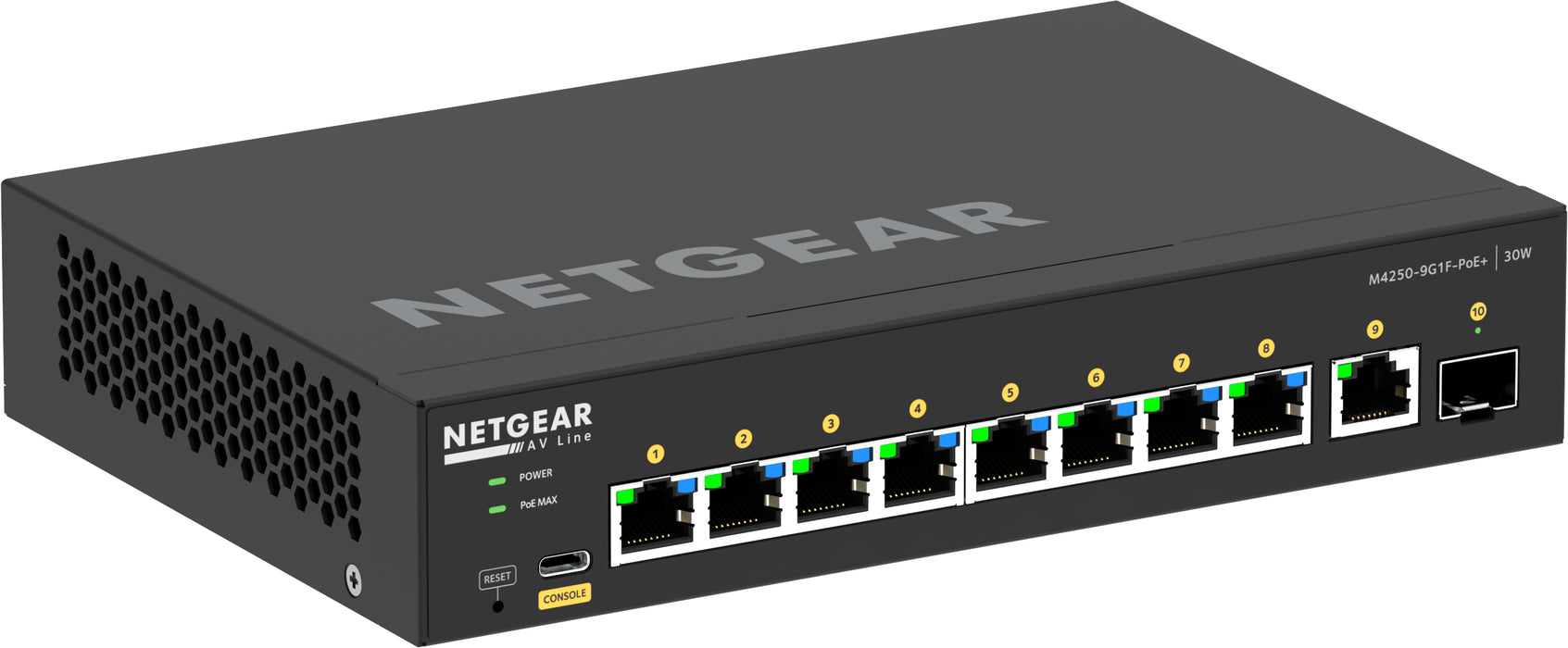 NETGEAR 8x1G PoE+ 110W 1x1G and 1xSFP Managed Switch, Managed, L2/L3, Gigabit Ethernet (10/100/1000), Full duplex, Power over Ethernet (PoE), Rack mounting