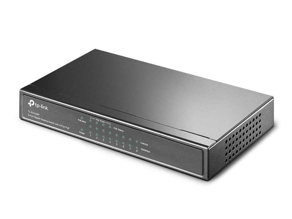 TP-Link TL-SG1008P, Unmanaged, Gigabit Ethernet (10/100/1000), Full duplex, Power over Ethernet (PoE)