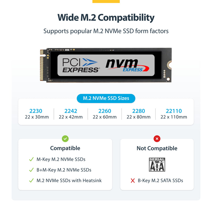 StarTech.com USB-C/USB-A to M.2 NVMe Dock Adapter, 10Gbps, Tool-Free External M.2 NVMe SSD Reader, B+M/M-Key, SSD, M.2, M.2, USB 3.2 Gen 2 (3.1 Gen 2) Type-C, Black, 10 Gbit/s
