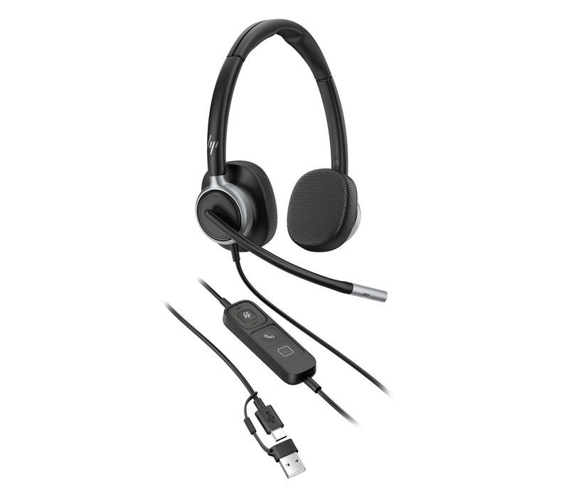 HP Poly Mission 625 Stereo USB Wired Headset (Bulk), Wired, Business/Everyday, 20 - 20000 Hz, 147 g, Headset, Black