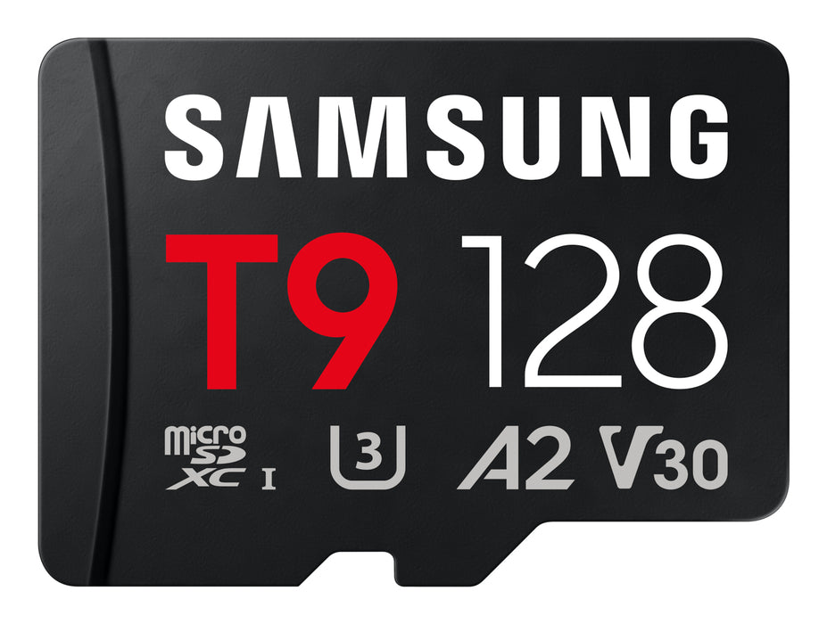 Samsung T9 microSD card, 128 GB, MicroSDXC, UHS-I, 200 MB/s, 130 MB/s, Class 3 (U3)