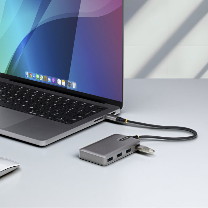 StarTech 4-Port USB-C Hub - 5Gbps - Bus Powered - USB C to 4x USB-A Hub w/ Optional Auxiliary Power Input - Portable Desktop/Laptop USB Hub - 1ft (30cm) Cable - USB Expansion Hub (5G4AB-USB-C-HUB)