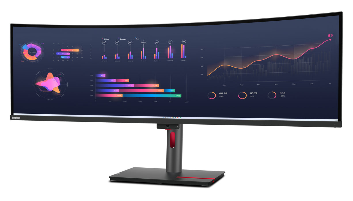 Lenovo ThinkVision P49w-30, 124.5 cm (49"), 5120 x 1440 pixels, DQHD, LED, 6 ms, Black