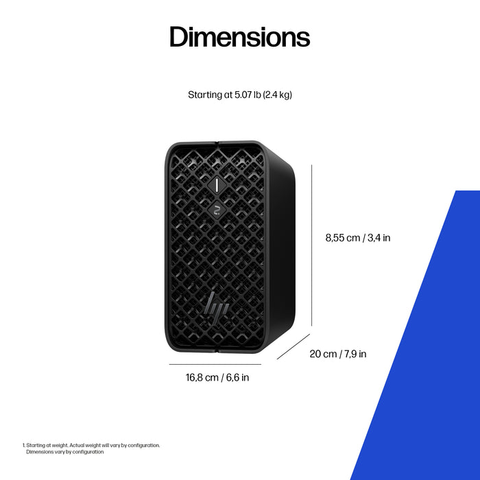 HP Z2 Mini G1a, 3.6 GHz, AMD Ryzen AI Max PRO, 380, 32 GB, 1 TB, Windows 11 Pro