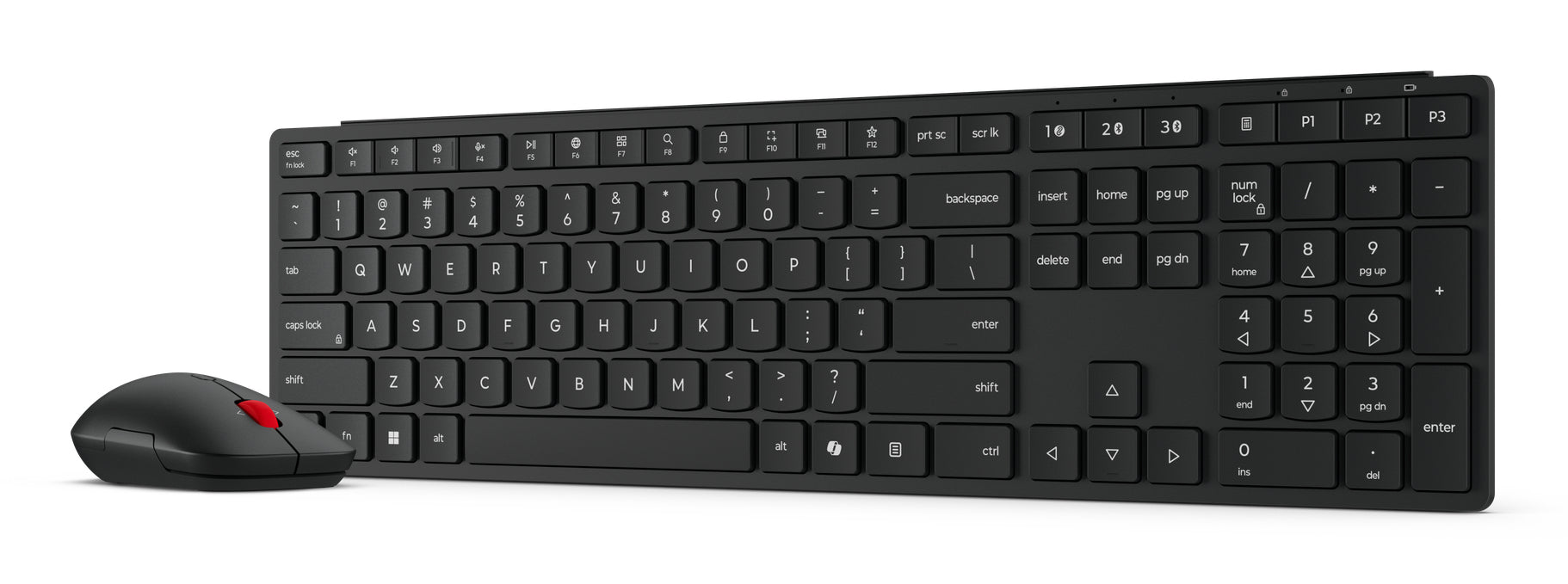 Lenovo 4X31S04847, Full-size (100%), Wireless, RF Wireless + Bluetooth, Black, Mouse included