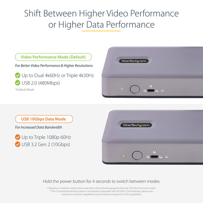 StarTech USB-C Docking Station - Triple 4K30 / Dual 4K60 - DP Alt Mode/DP/HDMI - 7-Port USB Hub - PD 3.0 - GbE - Audio - K-Slots - Works With Chromebook - Multi-Monitor USB-C Dock , TAA (DK31C3MNCRUE)