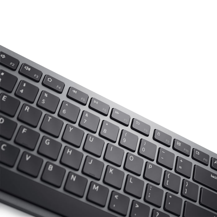 DELL Pro Plus Keyboard and Mouse - KM7321W - UK (QWERTY), Wireless, RF Wireless + Bluetooth, Scissor key switch, QWERTY, Grey, Titanium, Mouse included