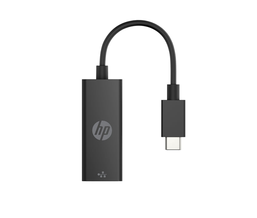 HP USB-C to RJ45 Adapter G2, Wired, USB Type-C, Ethernet, Black
