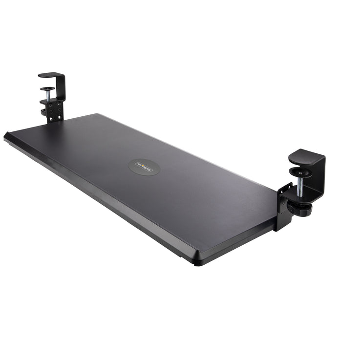 StarTech.com Under-Desk Keyboard Tray, Clamp-on Ergonomic Keyboard Holder, Up to 12kg (26.5lb), Sliding Keyboard and Mouse Drawer with C-Clamps, Height Adjustable Keyboard Tray (3.9/4.7/5.5 in) - TAA, Black, 12 kg, 32 mm, 700 x 310 mm, 828 mm, 340 mm