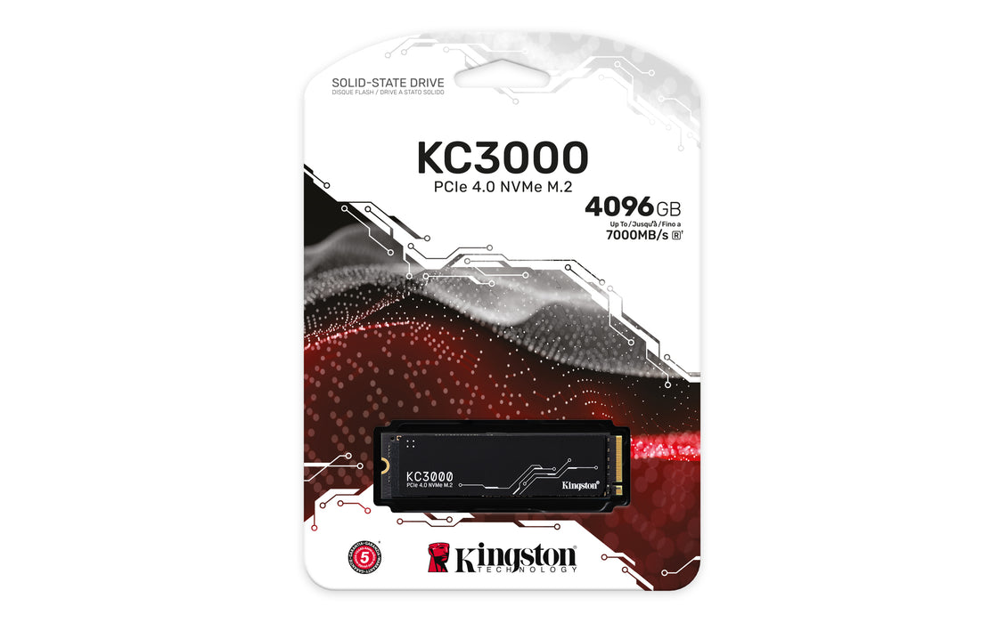 Kingston Technology 4096G KC3000 M.2 2280 NVMe SSD, 4 TB, M.2, 7000 MB/s