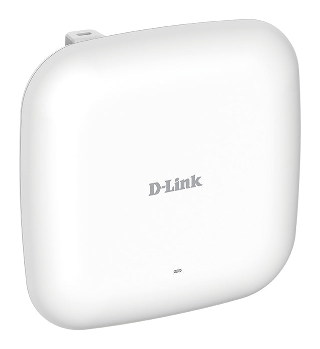 D-Link AX1800 Wi-Fi 6 Dual-Band PoE Access Point, 2.4 GHz, 5 GHz, 1800 Mbit/s, 64-bit WEP, 128-bit WEP, SSID, SSL/TLS, WPA, WPA2, WPA3, 10,100,1000 Mbit/s