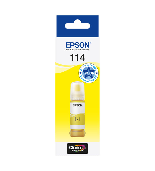 Epson 114 EcoTank Yellow ink bottle, Original, Yellow, Epson, EcoTank ET-8550 EcoTank ET-8500, Standard Yield, 70 ml