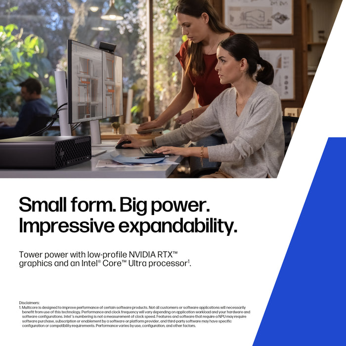 HP Z2 SFF G1i, Intel Core Ultra 7, 265K, 32 GB, DDR5-SDRAM, 1 TB, Windows 11 Pro
