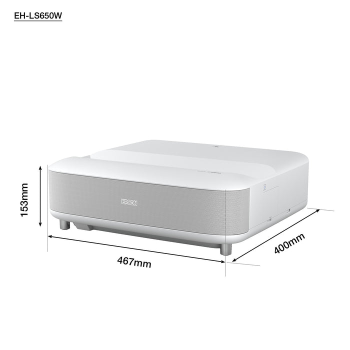 Epson EH-LS650W, 3600 ANSI lumens, 3LCD, 4K (4096x2400), 2500000:1, 16:9, 1524 - 3048 mm (60 - 120")
