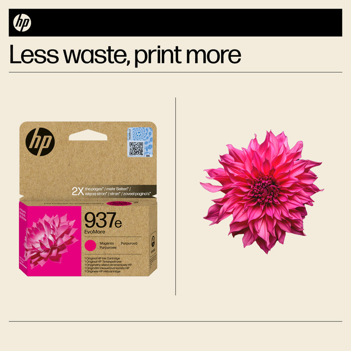 HP 937e EvoMore Magenta Original Ink Cartridge, High (XL) Yield, Magenta, 1 pc(s), 1650 pages, Single pack