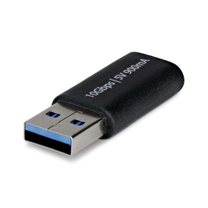 StarTech.com USB-A to USB-C Adapter, USB-A Male to USB-C Female Converter, USB 10Gbps, 5V 900mA, USB to USB C Adapter for USB-A Chargers/Hubs, USB-A, USB-C, Black