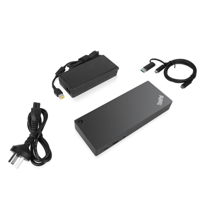 Lenovo 40AF0135UK, Wired, USB 3.2 Gen 1 (3.1 Gen 1) Type-C, 3.5 mm, 10,100,1000 Mbit/s, Black, 10 Gbit/s