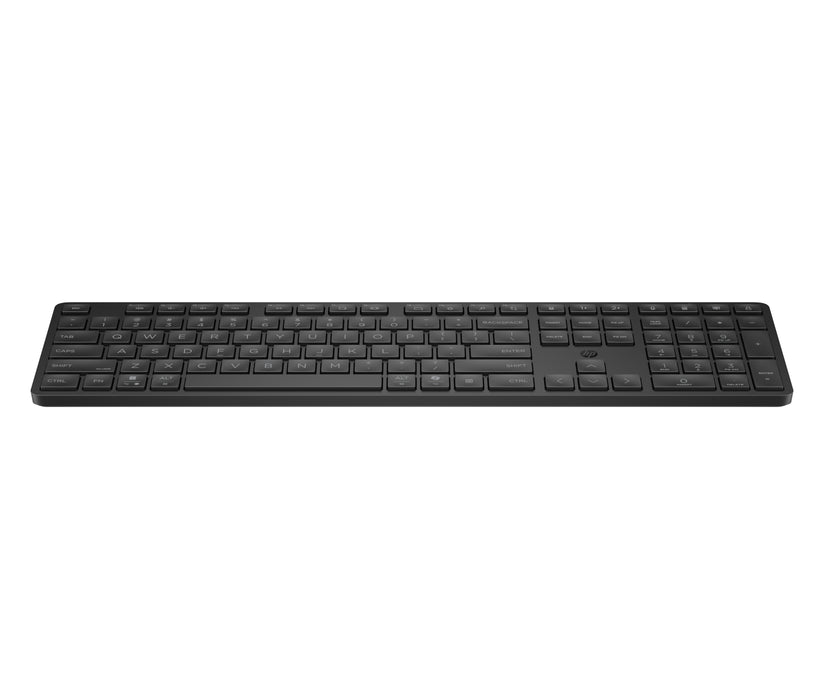 HP 490K Multi-Device Dual-Mode Keyboard, Full-size (100%), Wireless, USB + Bluetooth, Plunger key switch, QWERTY, Black