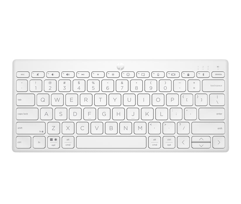 HP 350 Compact Multi-Device Bluetooth Keyboard, Wireless, Bluetooth, Mechanical, White