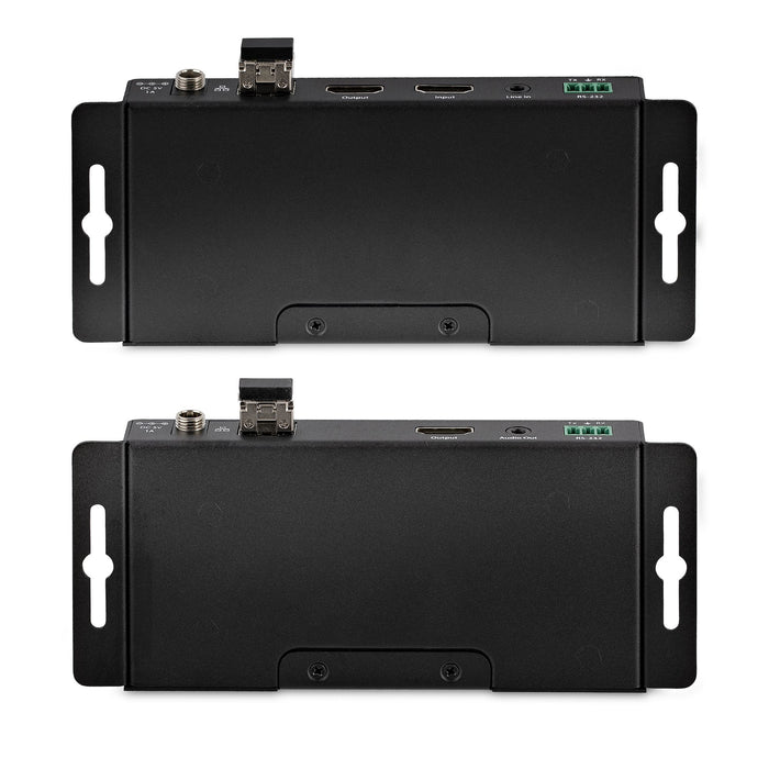 StarTech 4K HDMI over Fiber Extender Kit, 4K 60Hz up to 3300ft (Single Mode) or 1000ft (Multimode) LC Fiber Optic, HDR, HDCP, Audio/RS232/IR Extender, Transmitter and Receiver Kit (ST121HD20FXA2)