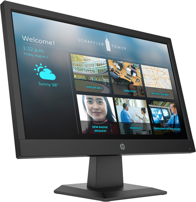 HP P19b G4 Monitor, 47 cm (18.5"), 1366 x 768 pixels, WXGA, LED, 5 ms, Black