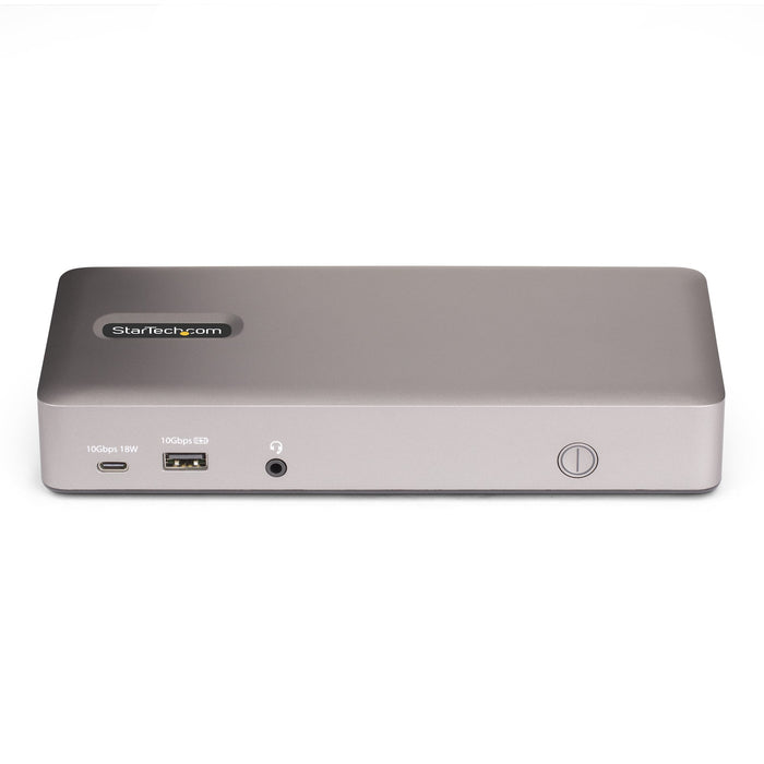 StarTech.com Triple-Monitor USB4 Docking Station, 4K 60Hz HDMI or DisplayPort, 100W Laptop Charging, 2.5GbE, USB-C Multi-Monitor Dock, Driverless, Wired, USB4, 3.5 mm, 10,100,1000,2500 Mbit/s, Grey, 40 Gbit/s