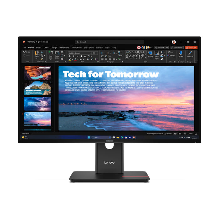 Lenovo ThinkVision T27QD-40, 68.6 cm (27"), 2560 x 1440 pixels, Wide Quad HD, LED, 6 ms, Black