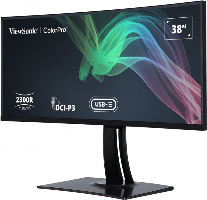 Viewsonic VP3881A, 96.5 cm (38"), 3840 x 1600 pixels, Quad HD+, LED, 5 ms, Black