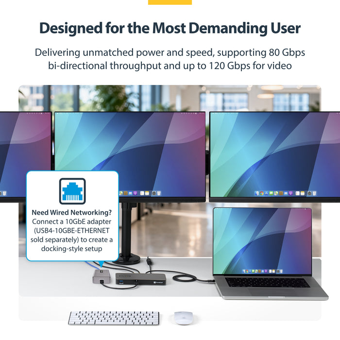 StarTech.com USB-C/USB-A to M.2 NVMe Dock Adapter, 10Gbps, Tool-Free External M.2 NVMe SSD Reader, B+M/M-Key, SSD, M.2, M.2, USB 3.2 Gen 2 (3.1 Gen 2) Type-C, Black, 10 Gbit/s