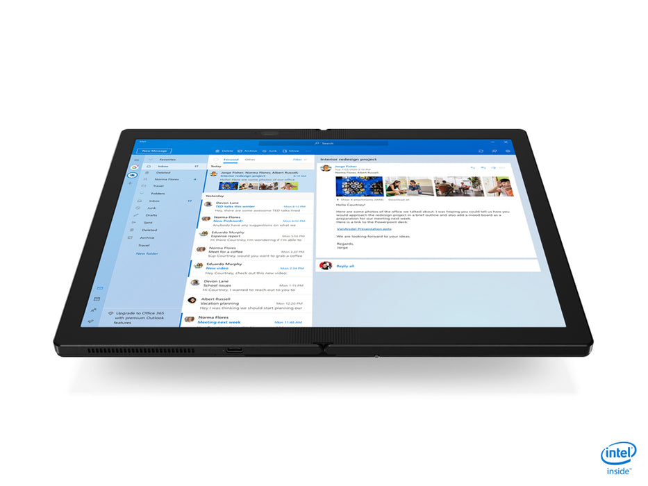 Lenovo ThinkPad X1 Fold Gen 1, Intel Core with Intel Hybrid Technology, 1.4 GHz, 33.8 cm (13.3"), 2048 x 1536 pixels, 8 GB, 512 GB