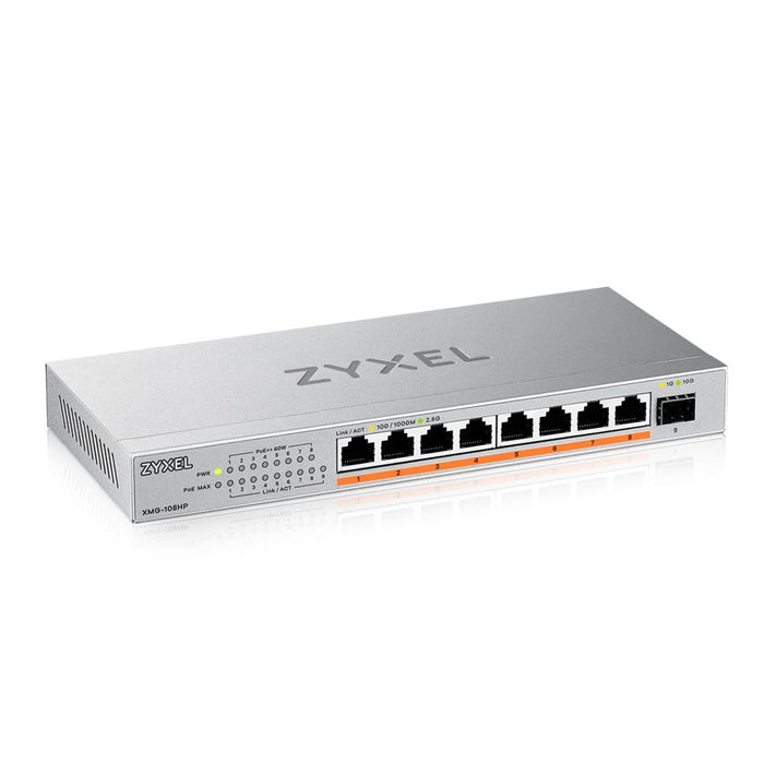 Zyxel XMG-108HP, Unmanaged, 2.5G Ethernet (100/1000/2500), Power over Ethernet (PoE)