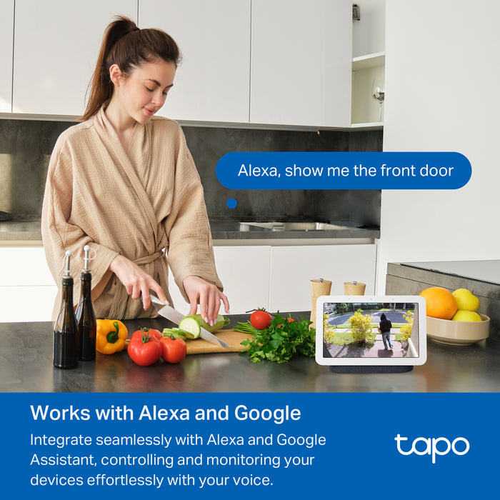 TP-Link Tapo Video Doorbell Camera, Black, White, IP65, 150°, IR, Wall, Tapo Care Cloud Storage Services
