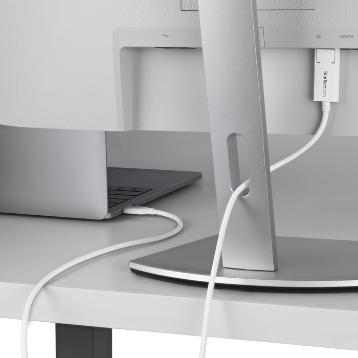 StarTech.com 6ft (2m) USB-C to DisplayPort 1.2 Cable, Bidirectional, 4K 60Hz, White Video Adapter Cord for Apple MacBook Pro / Air M1 M2 M3 M4, Mac Mini / Studio, Thunderbolt Compatible, 1.9 m, DisplayPort, USB Type-C, Male, Male, Straight